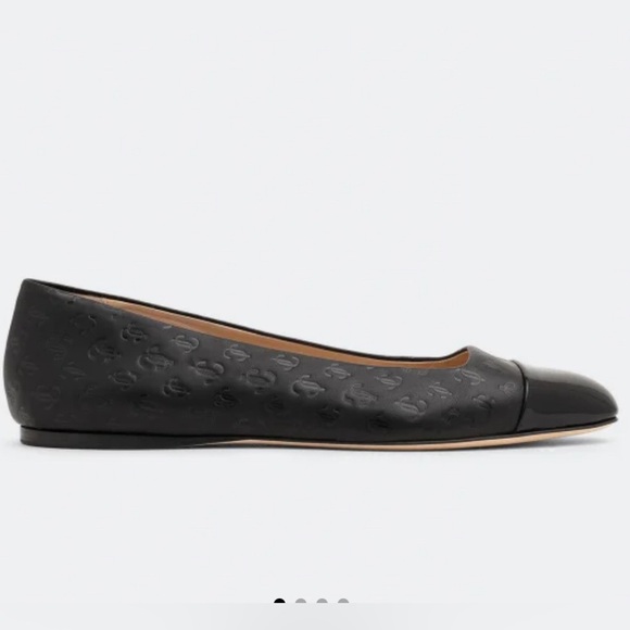 Jimmy Choo Ballerina Watson Black Leather Flats - Picture 2 of 7